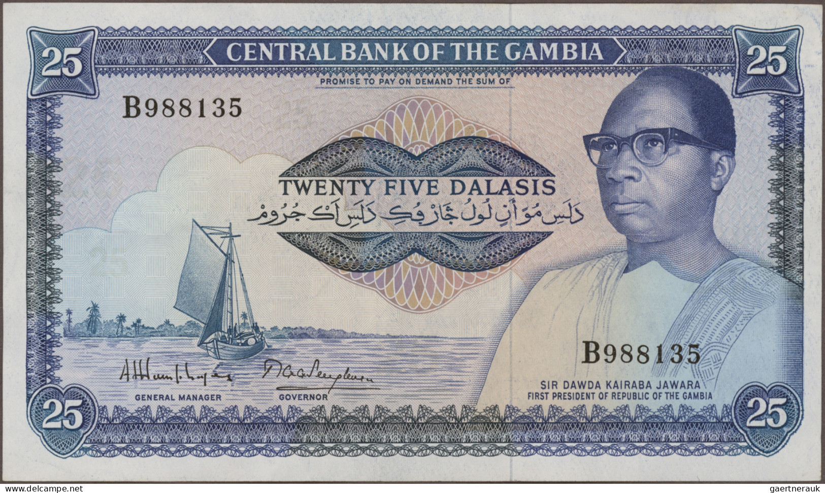 The Gambia: Central Bank Of The Gambia, Lot With 10 Banknotes, Series 1971-1990, - Gambie