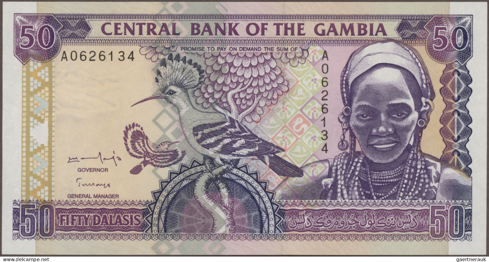 The Gambia: Central Bank of The Gambia, lot with 24 banknotes, series 1995-2015,