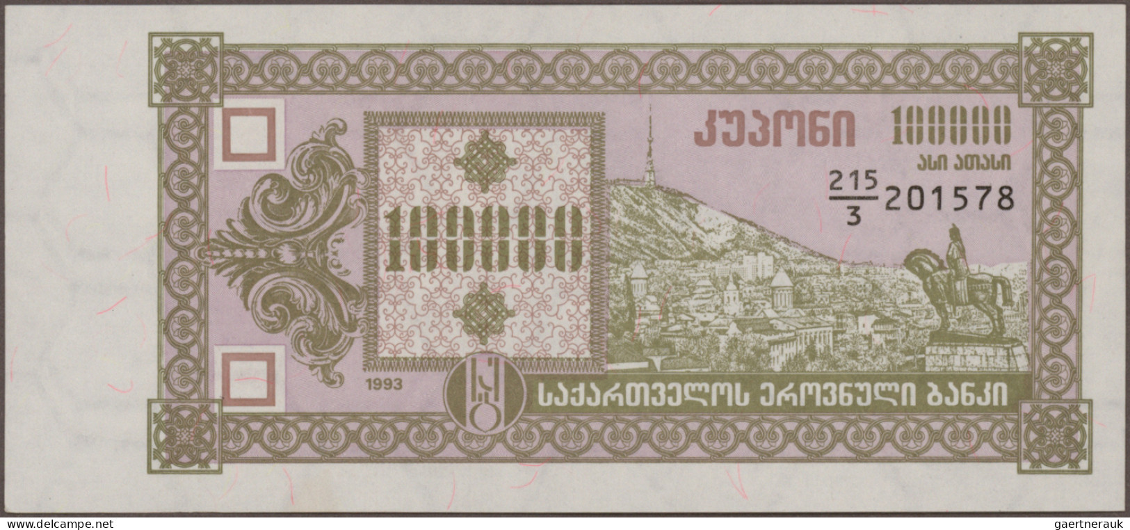Georgia: Georgian National Bank, Huge Lot With 28 Banknotes, 1993-1994 Series, W - Georgia