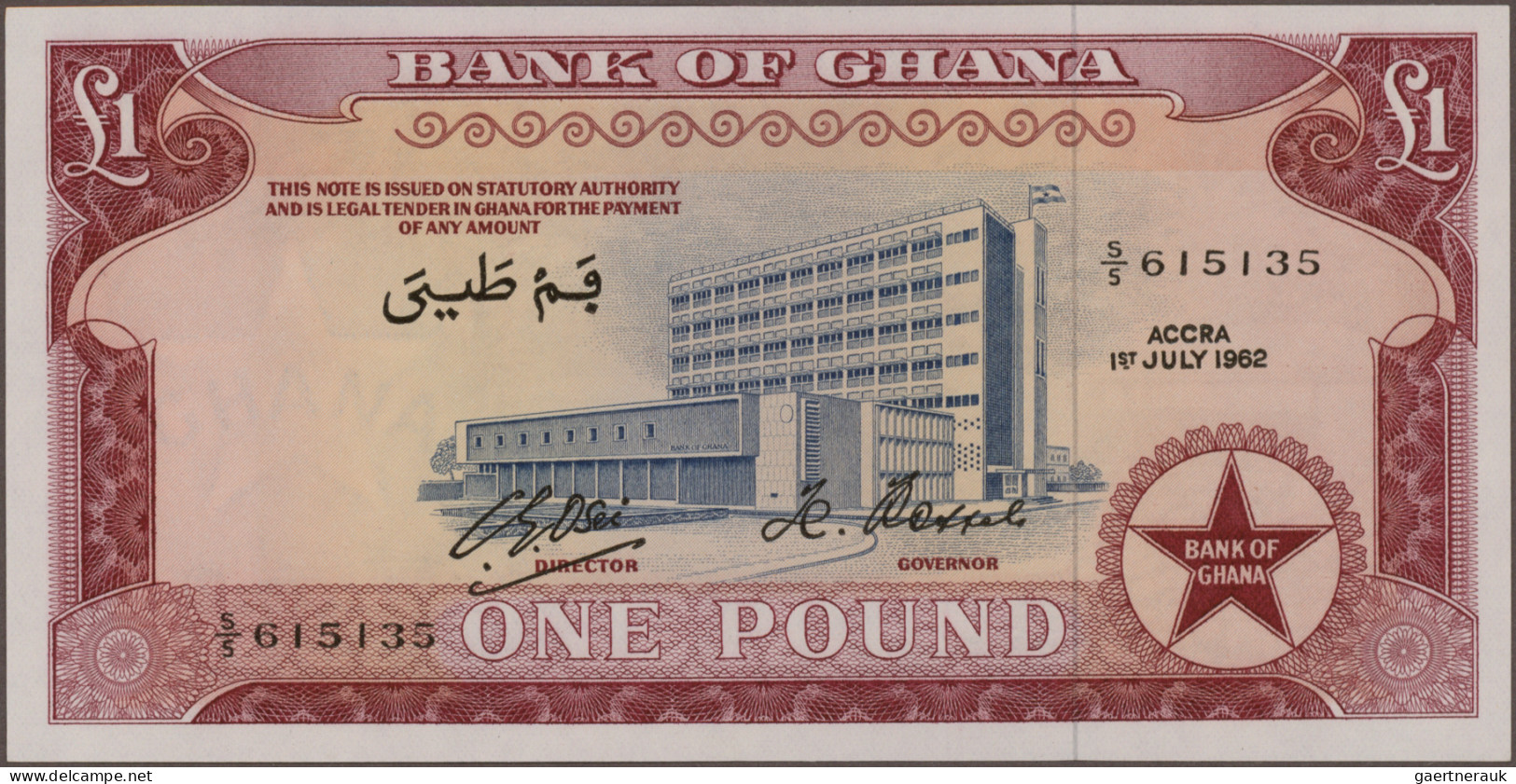 Ghana: Bank Of Ghana, Lot With 6 Banknotes, Series 1958-1963, With 2x 10 Shillin - Ghana