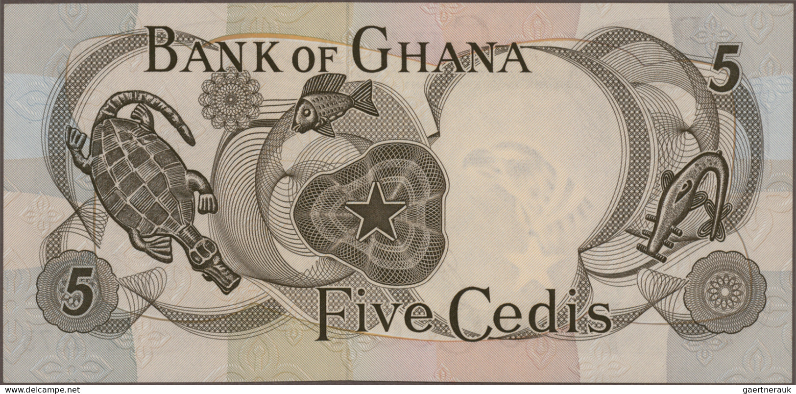 Ghana: Bank Of Ghana, Huge Lot With 43 Banknotes, Series 1969-2013, Comprising F - Ghana