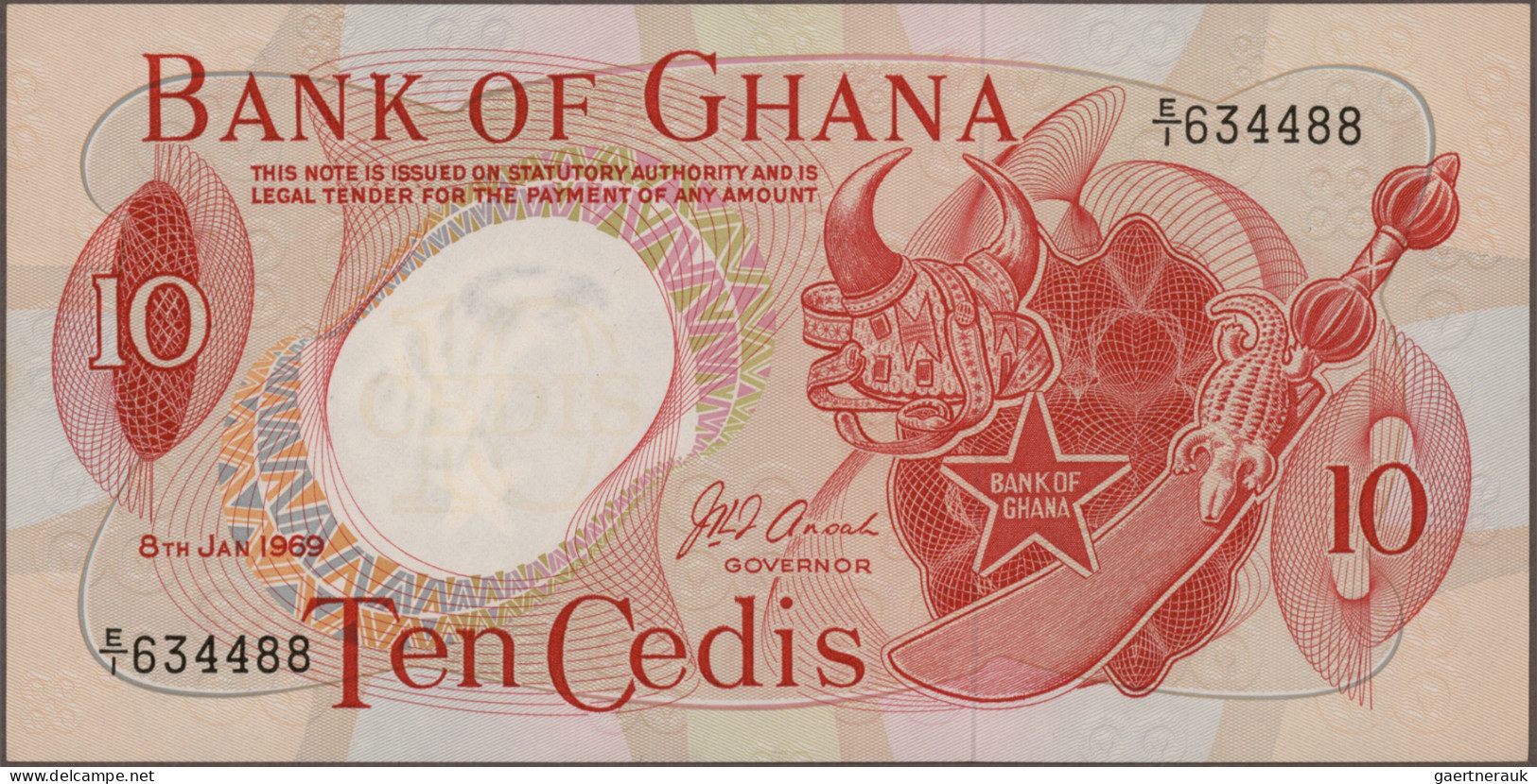 Ghana: Bank Of Ghana, Huge Lot With 43 Banknotes, Series 1969-2013, Comprising F - Ghana