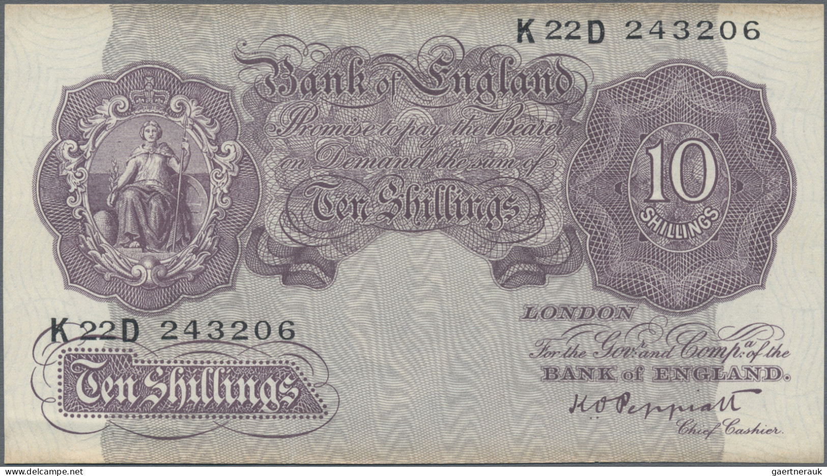 Great Britain: Bank Of England, Lot With 6 Banknotes, Series 1947-1955, Comprisi - Sonstige & Ohne Zuordnung