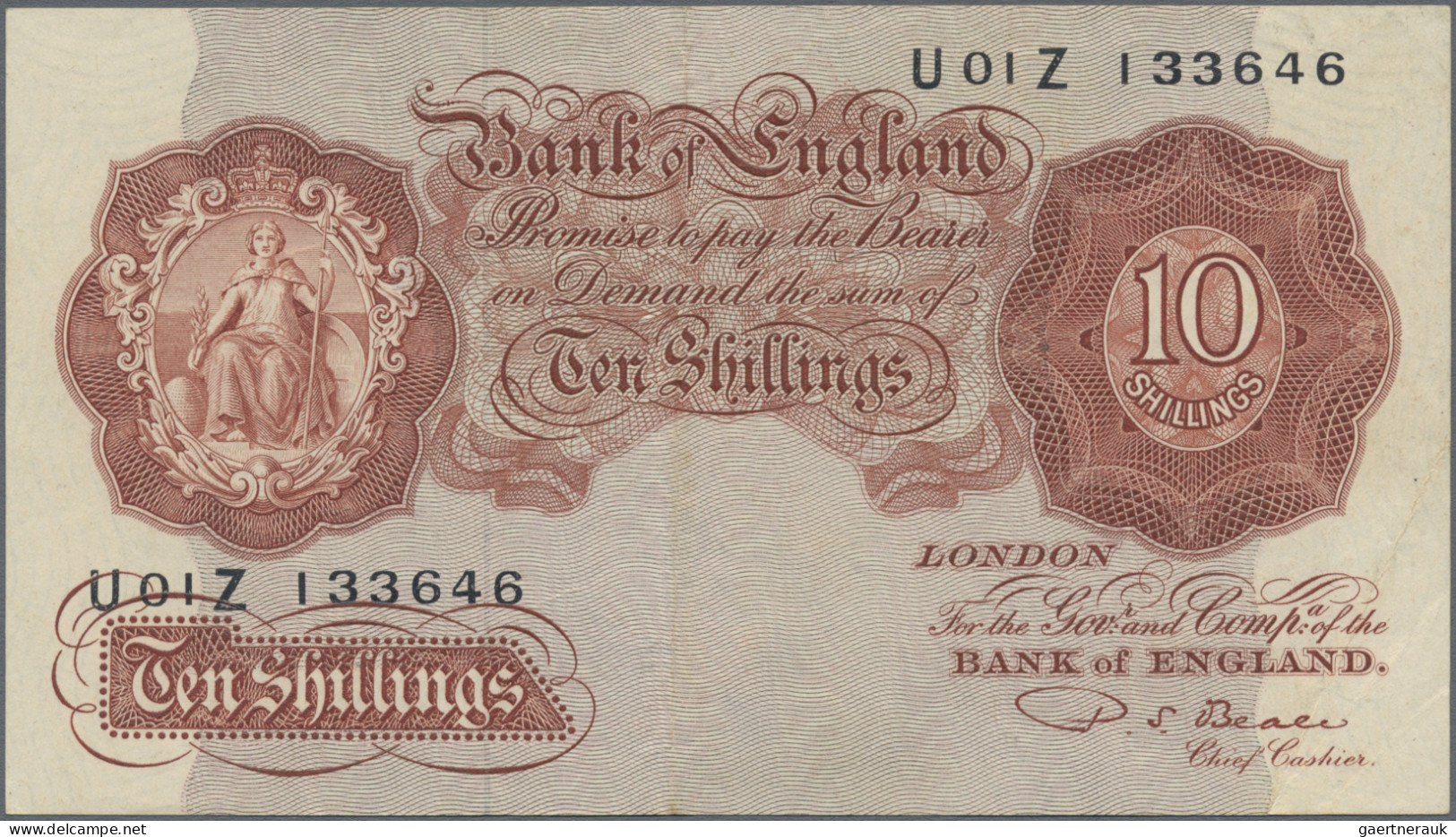 Great Britain: Bank Of England, Lot With 6 Banknotes, Series 1947-1955, Comprisi - Other & Unclassified