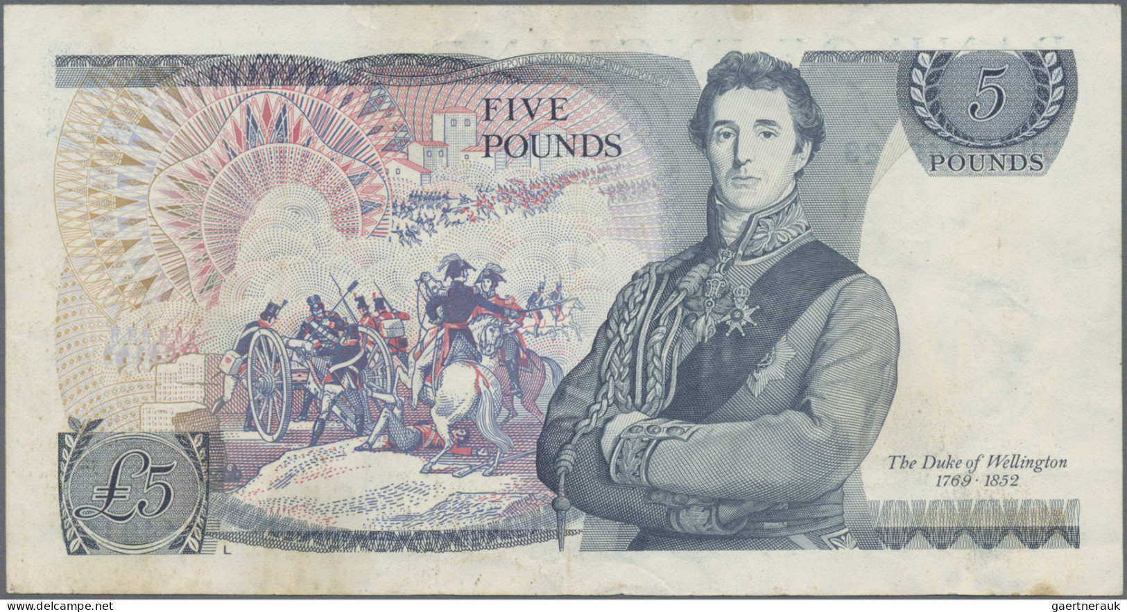 Great Britain: Bank Of England, 5 Pounds ND(1980-87), Prefix DU71, WITHOUT SIGNA - Autres & Non Classés