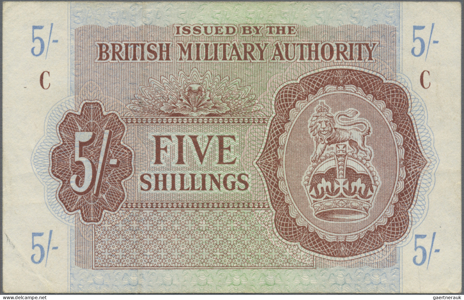 Great Britain: British Military Authority, Lot With 6 Banknotes, Series 1943/44, - Autres & Non Classés