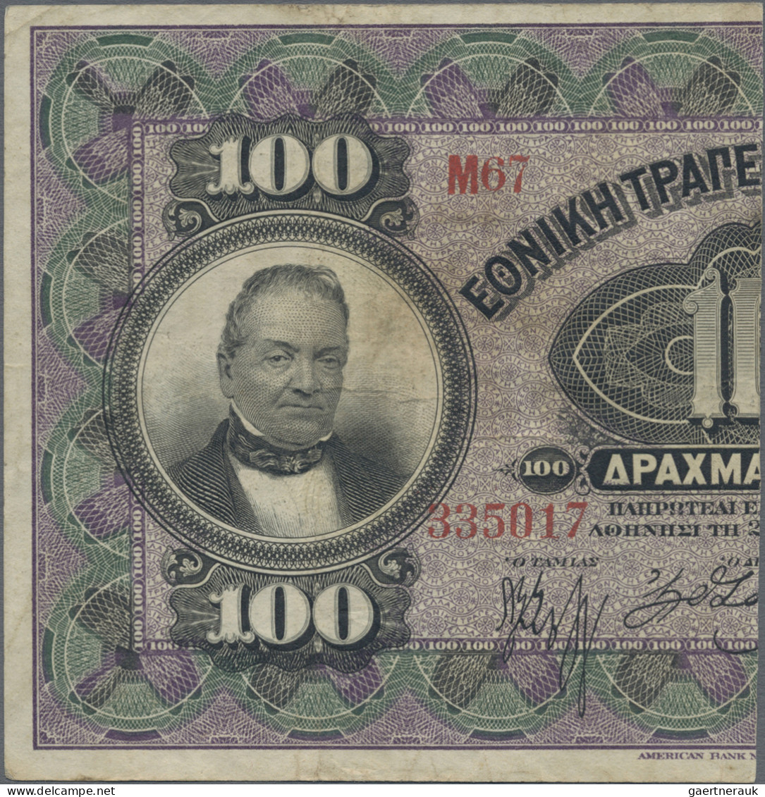 Greece: National Bank Of Greece, Set With 4 "Half-Notes", Year Of Cutting 1922, - Grèce