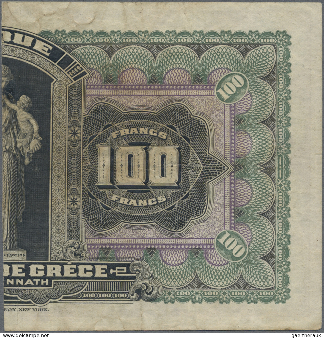 Greece: National Bank Of Greece, Set With 4 "Half-Notes", Year Of Cutting 1922, - Grecia