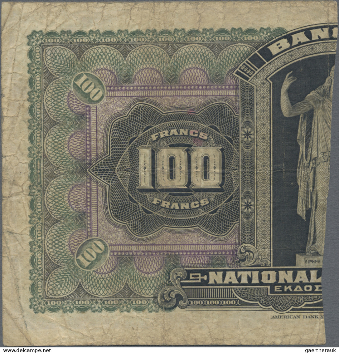 Greece: National Bank Of Greece, Set With 4 "Half-Notes", Year Of Cutting 1922, - Griekenland