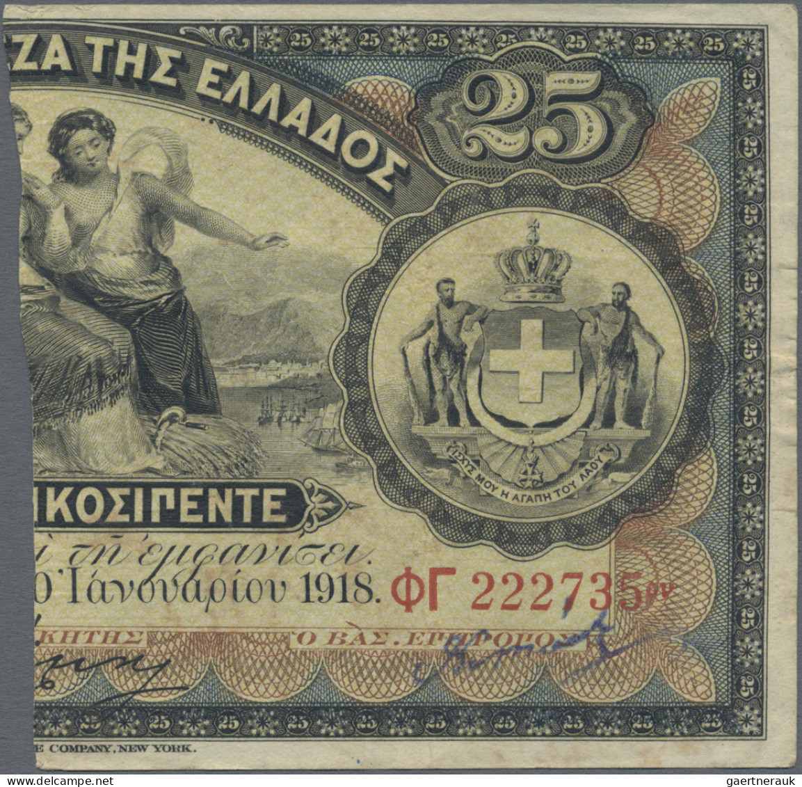 Greece: National Bank Of Greece, Set With 4 "Half-Notes", Year Of Cutting 1922, - Grèce