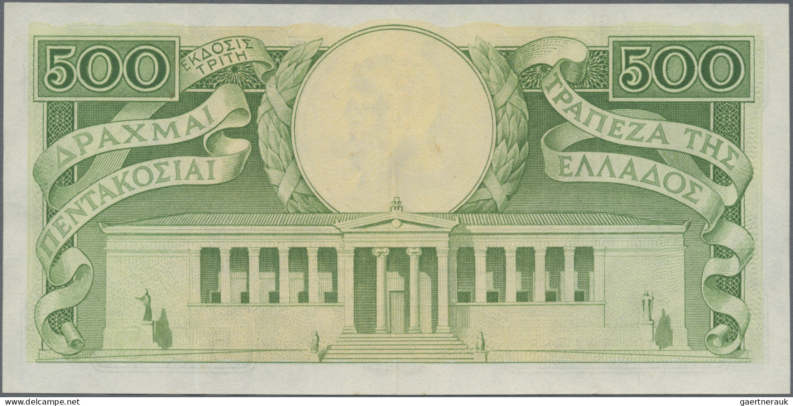 Greece: Bank of Greece, lot with 4 banknotes, series 1941-1945, with 50 Drachmai