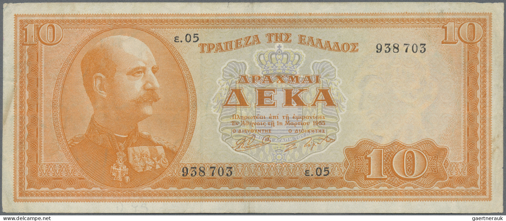 Greece: Bank Of Greece, Lot With 6 Banknotes, Comprising 20.000 Drachmai 1949 (P - Grèce