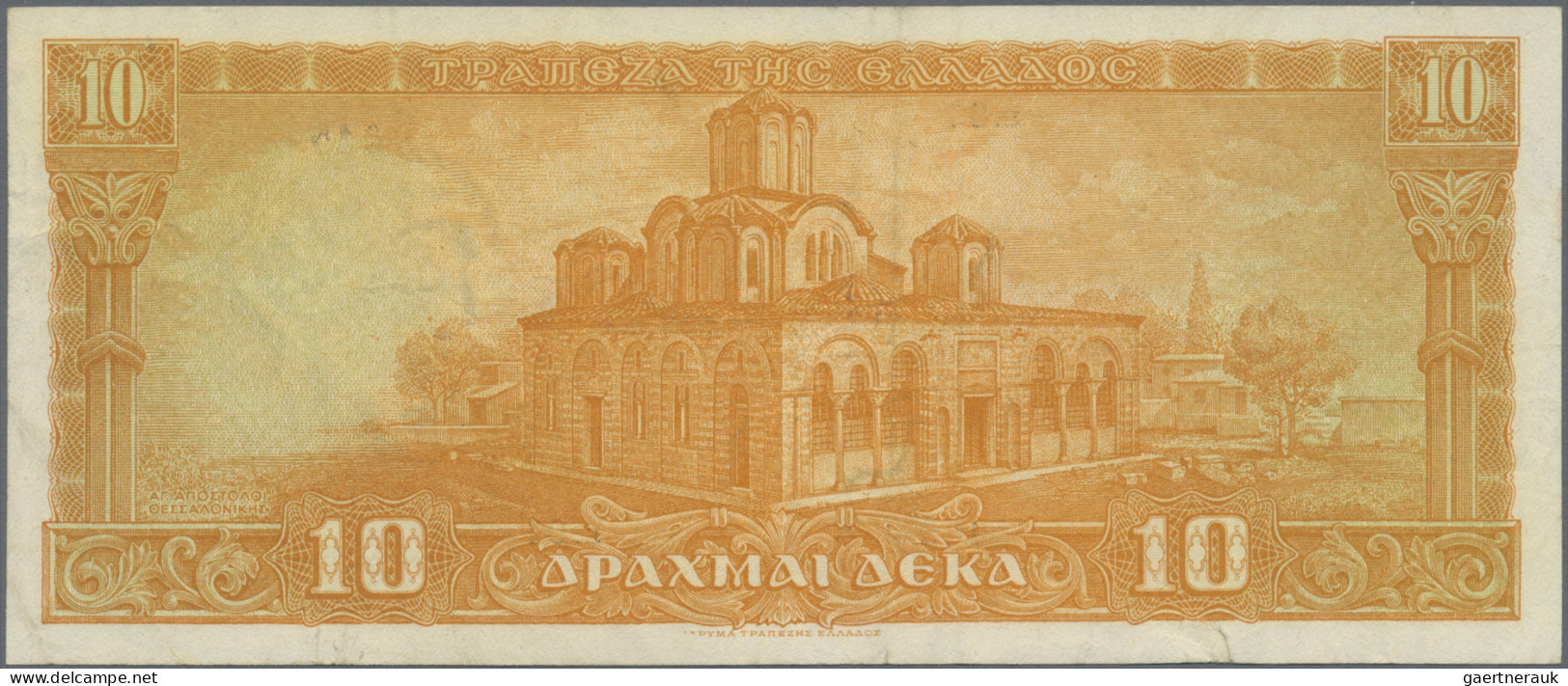 Greece: Bank Of Greece, Lot With 4 Banknotes 1954-1955 Series, With 10, 20, 50 A - Griechenland