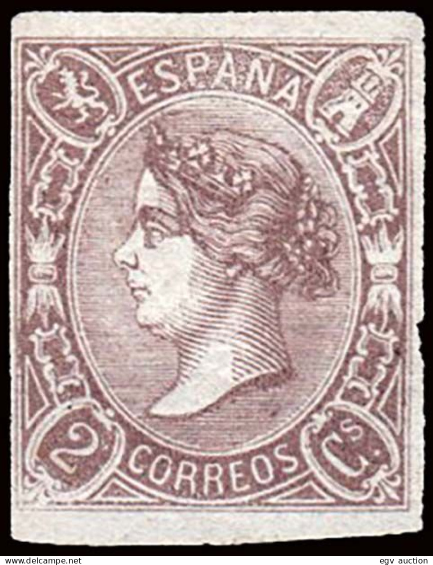 España - (*) - Isabel II - Ensayo Color - 2 Cuartos Violeta - Gálvez 316 - Unused Stamps
