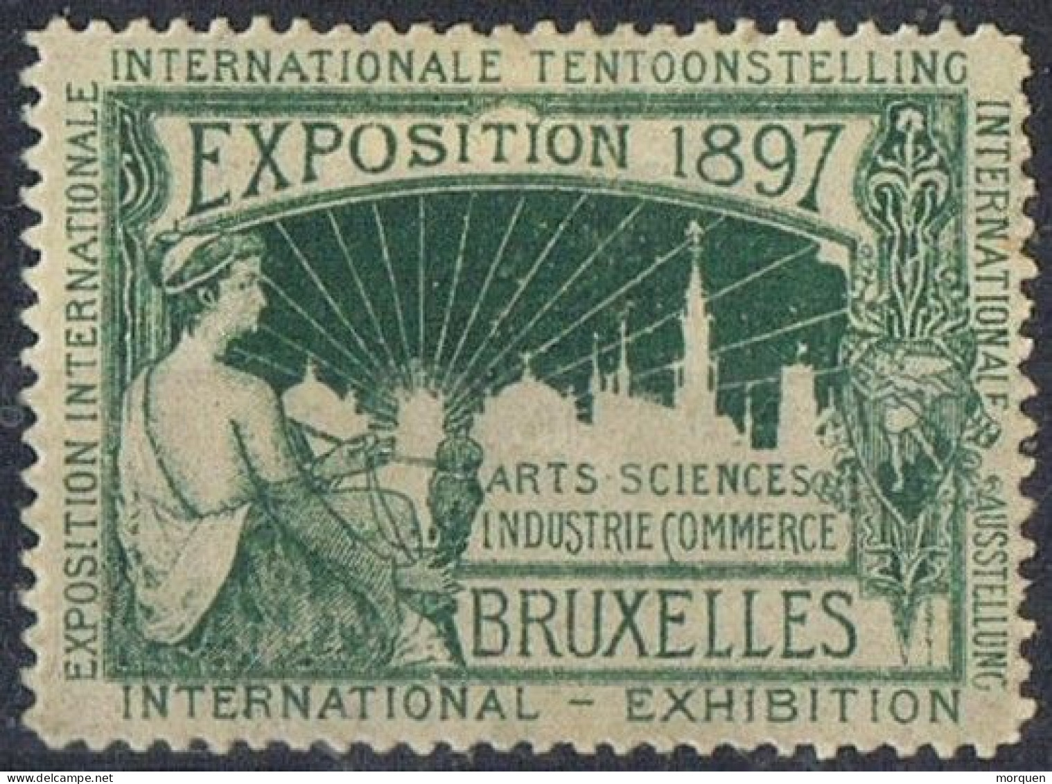 2 Viñetas, Label Cinderella BRUXELLES, Belgien 1897, Exposition And Exhibition * - Non Classificati