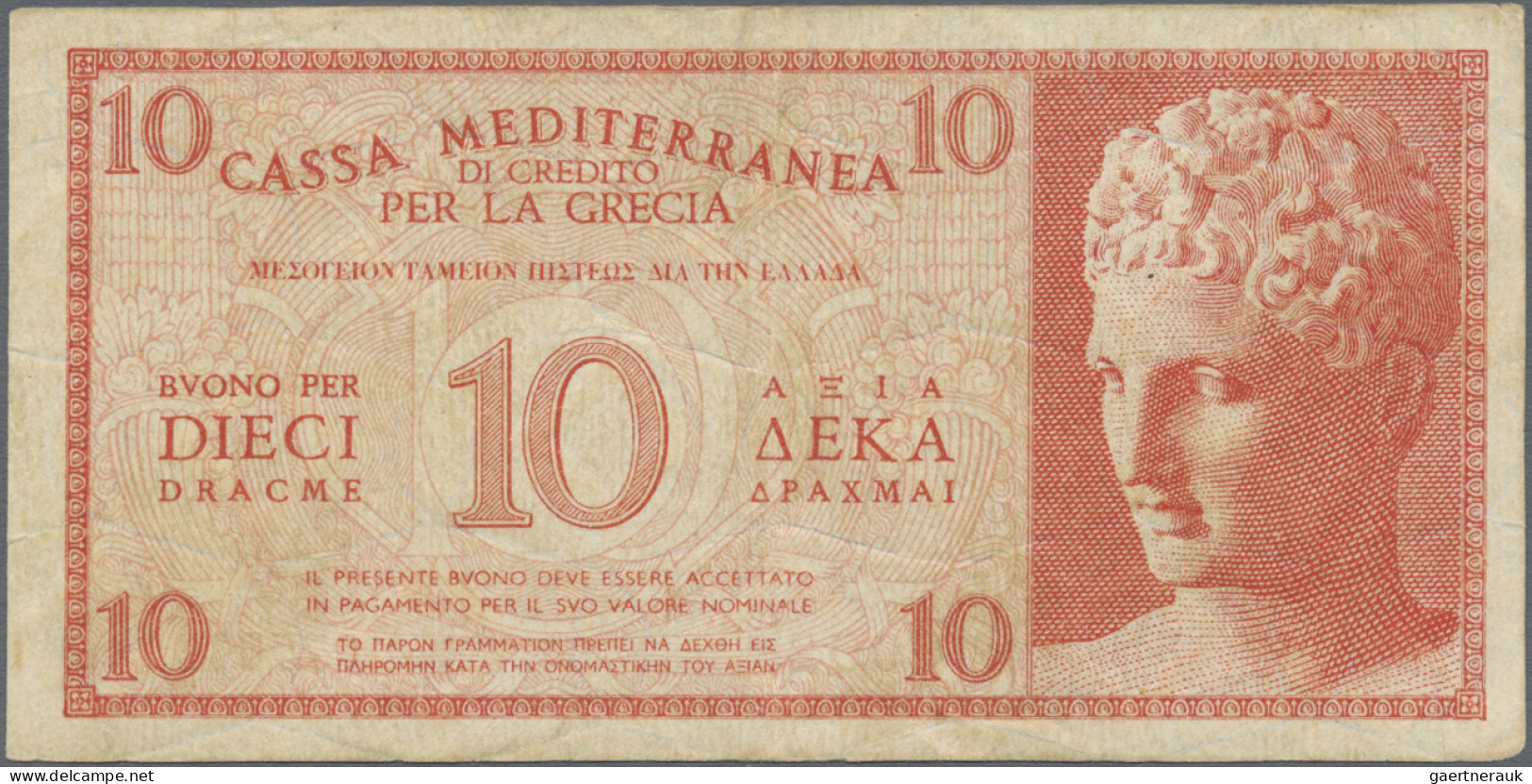 Greece: Cassa Mediterranea Per La Grecia, Nice Set With 4 Banknotes ND(1941) Ser - Grèce