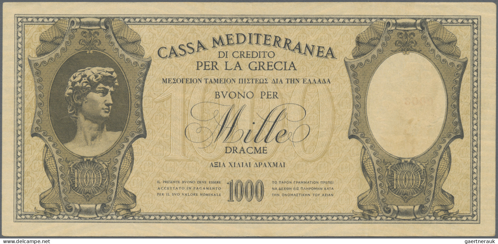Greece: Cassa Mediterranea per la Grecia, nice set with 4 banknotes ND(1941) ser