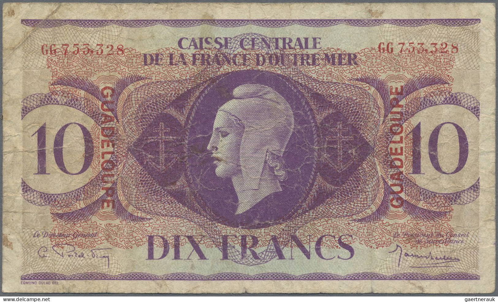 Guadeloupe: Caisse Centrale De La France D'Outre-Mer – GUADELOUPE, Pair With 10 - Sonstige – Amerika