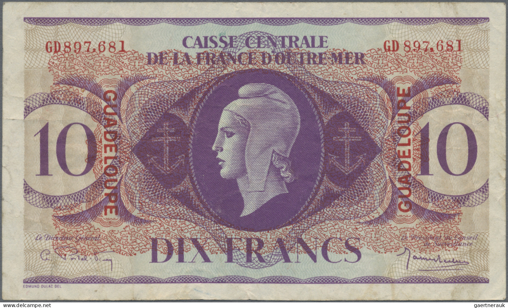 Guadeloupe: Caisse Centrale De La France D'Outre-Mer – GUADELOUPE, Pair With 10 - Autres - Amérique