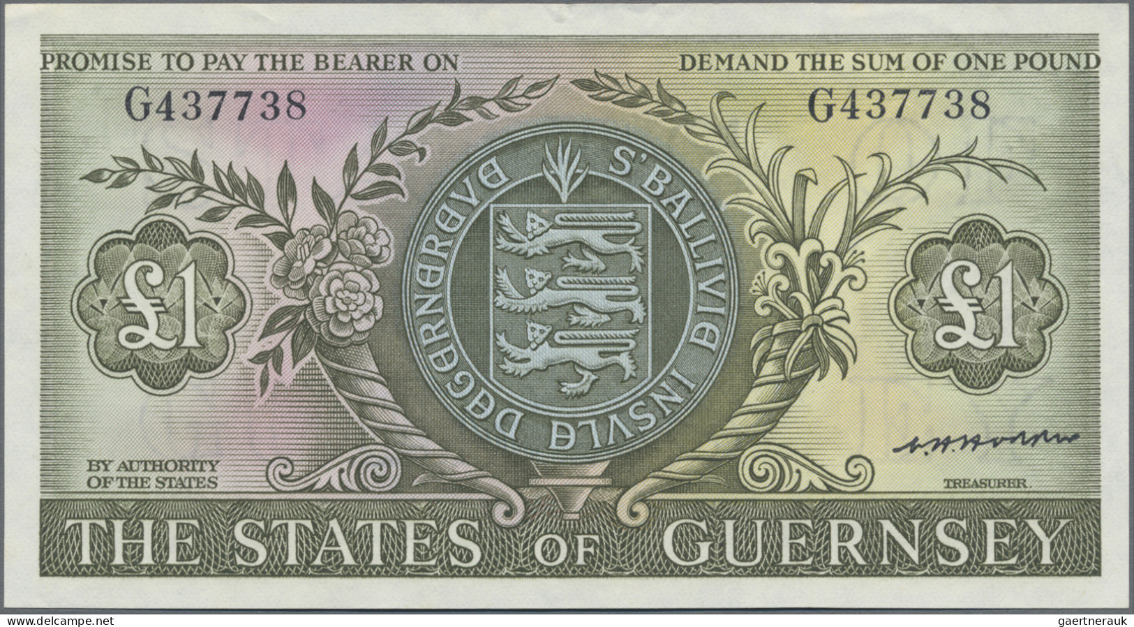 Guernsey: The States Of Guernsey, Series ND(1969-75), 1 Pound With Signature Hod - Sonstige & Ohne Zuordnung