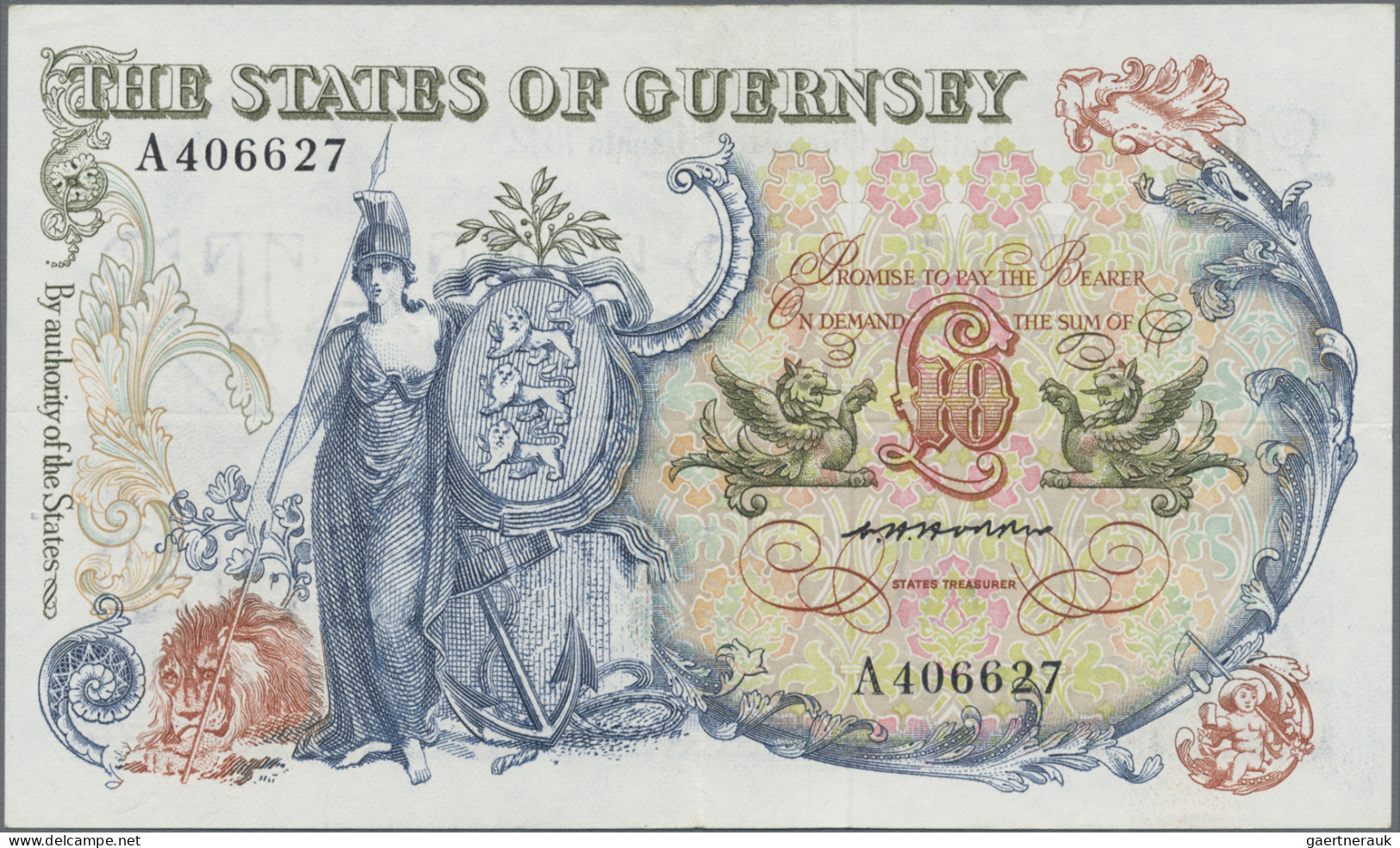 Guernsey: The States Of Guernsey, 10 Pounds ND(1975-80), P.47, Very Popular Bank - Other & Unclassified