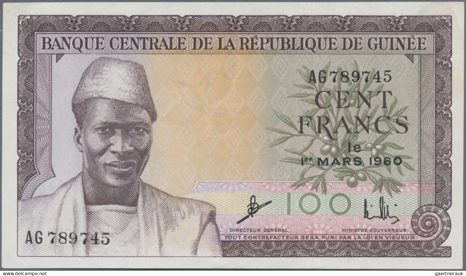 Guinea: Banque De La République De Guinée, Series 1960, Set With 50 Francs (P.12 - Guinea