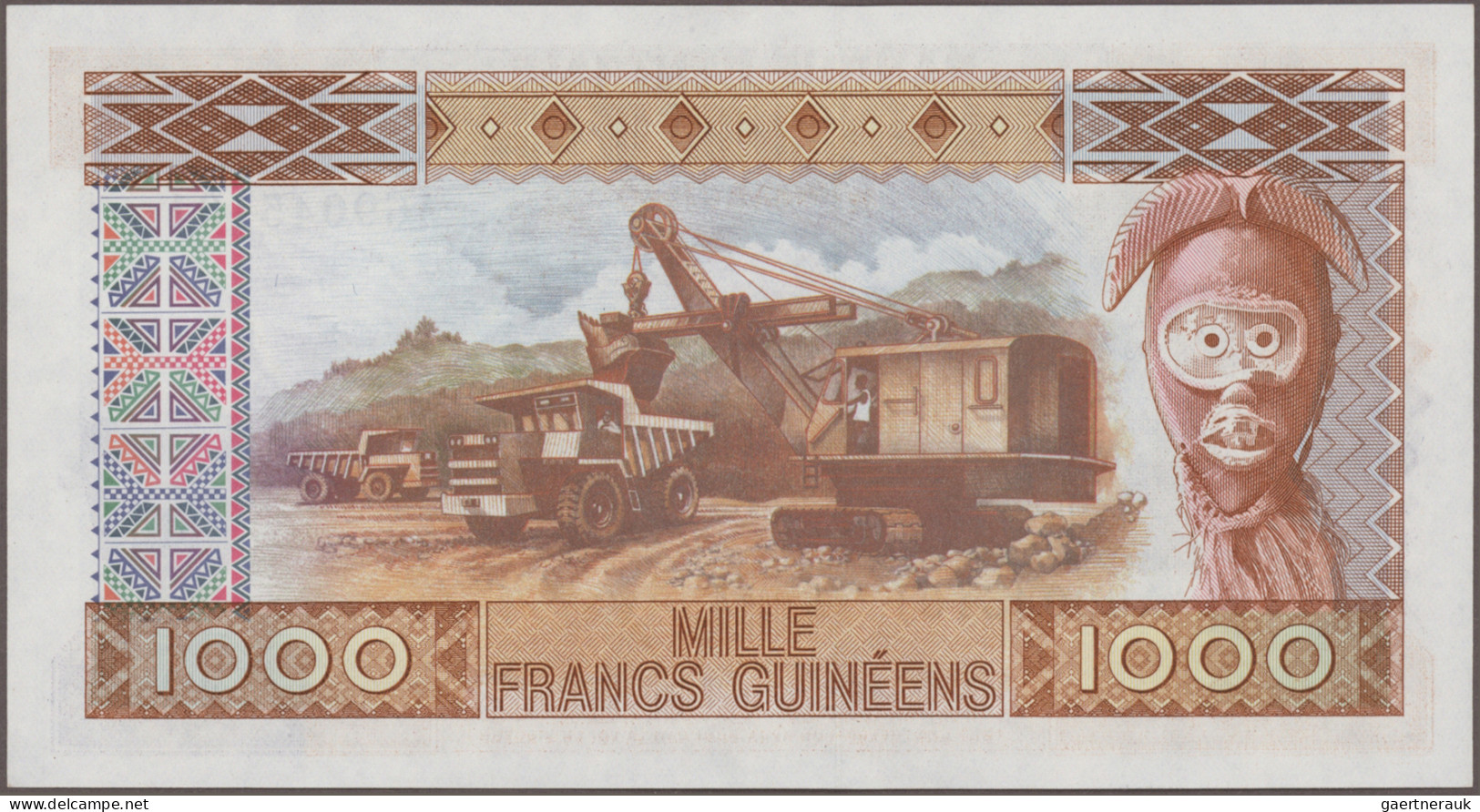 Guinea: Banque de la République de Guinée, huge lot with 30 banknotes, series 19