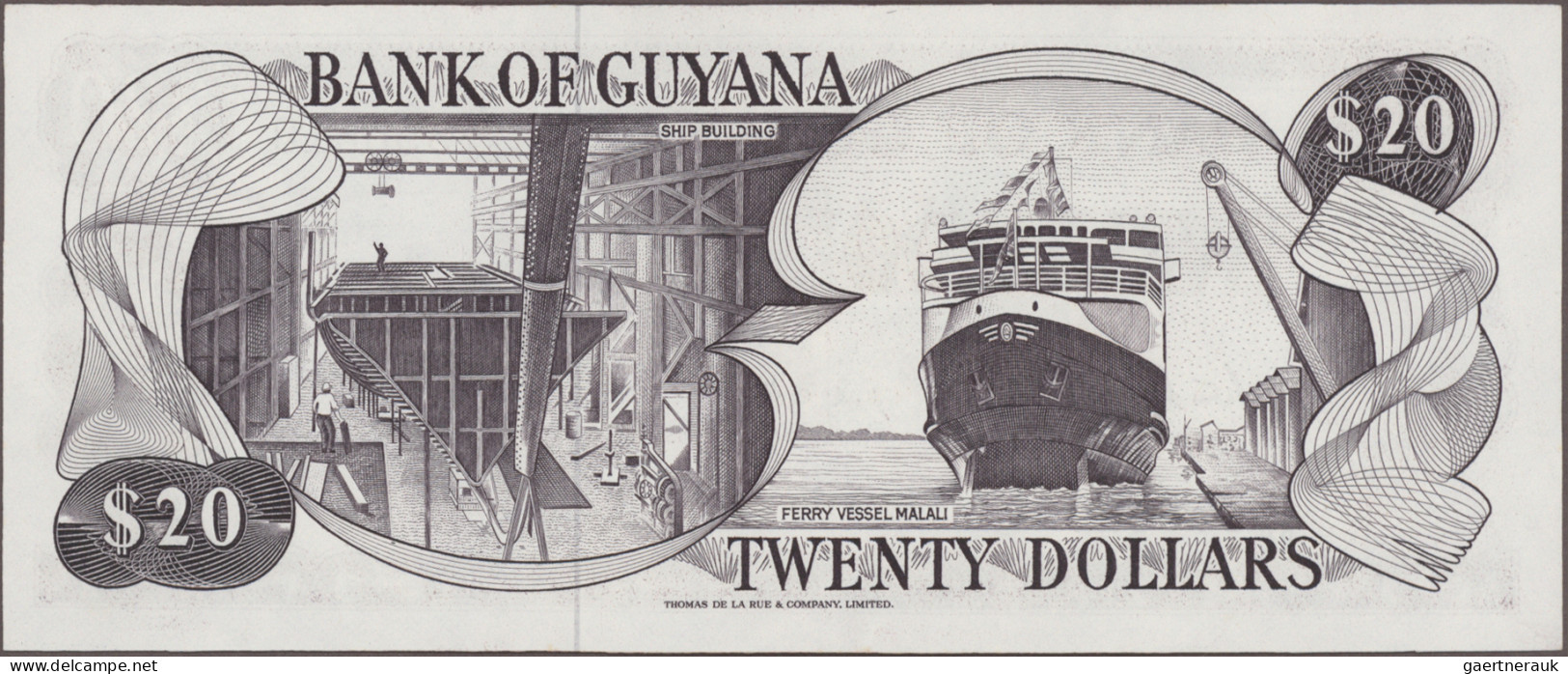 Guyana: Bank Of Guyana, Huge Lot With 17 Banknotes, Series 1983-2016, With 3x 1 - Guyana