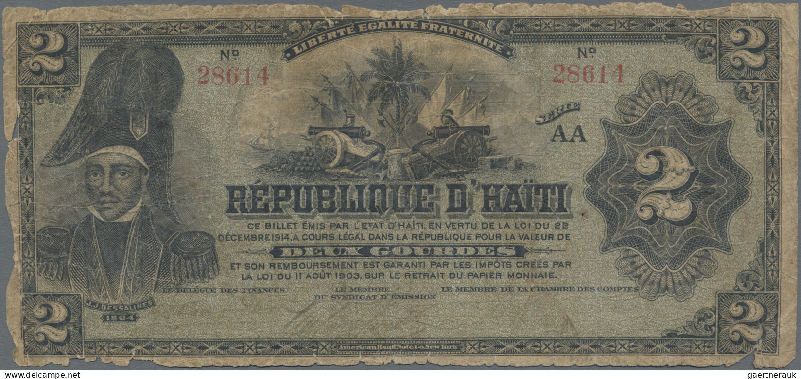 Haiti: République D'Haïti, Nice Lot With 4 Banknotes, Series 1827-1950, Comprisi - Haïti