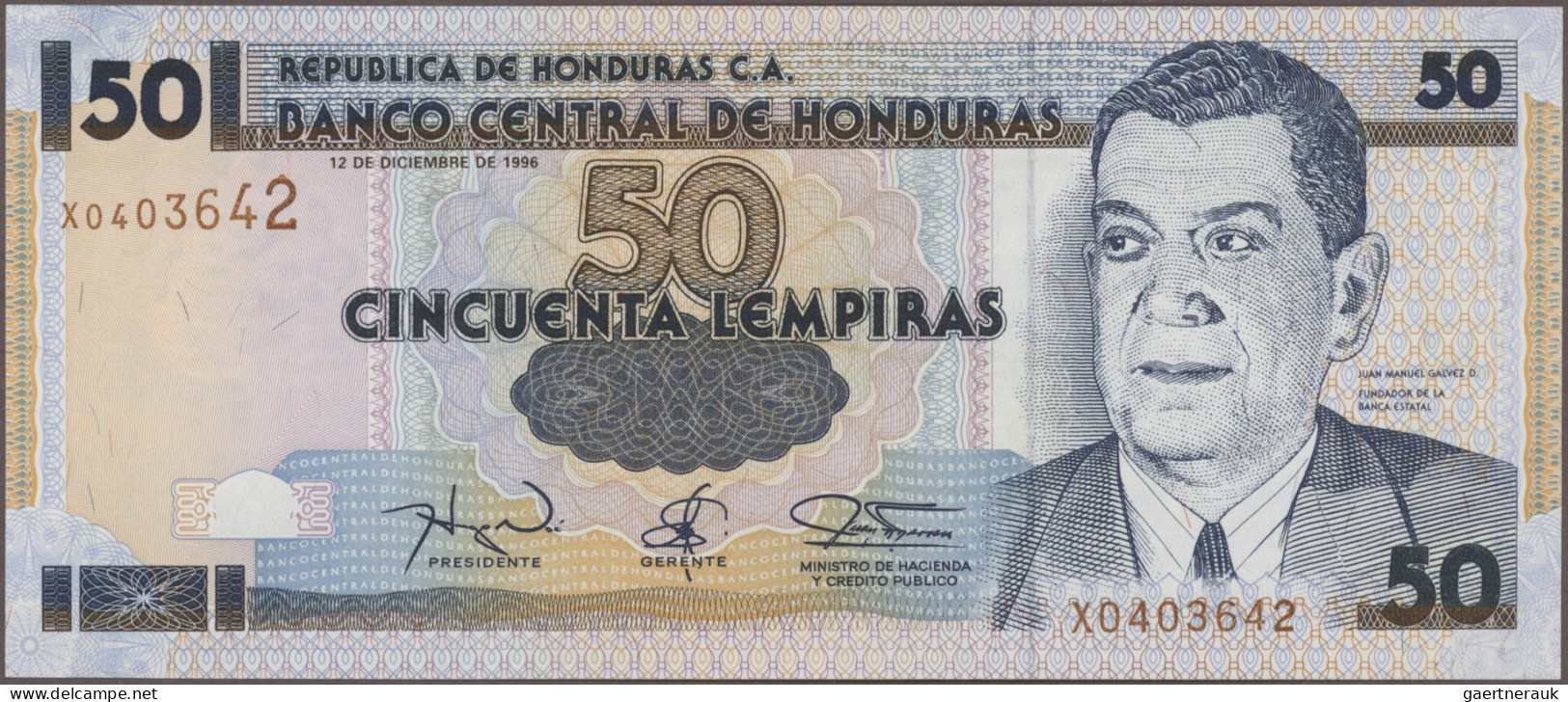 Honduras: Banco Central De Honduras, Huge Lot With 24 Banknotes 1 – 100 Lempiras - Honduras