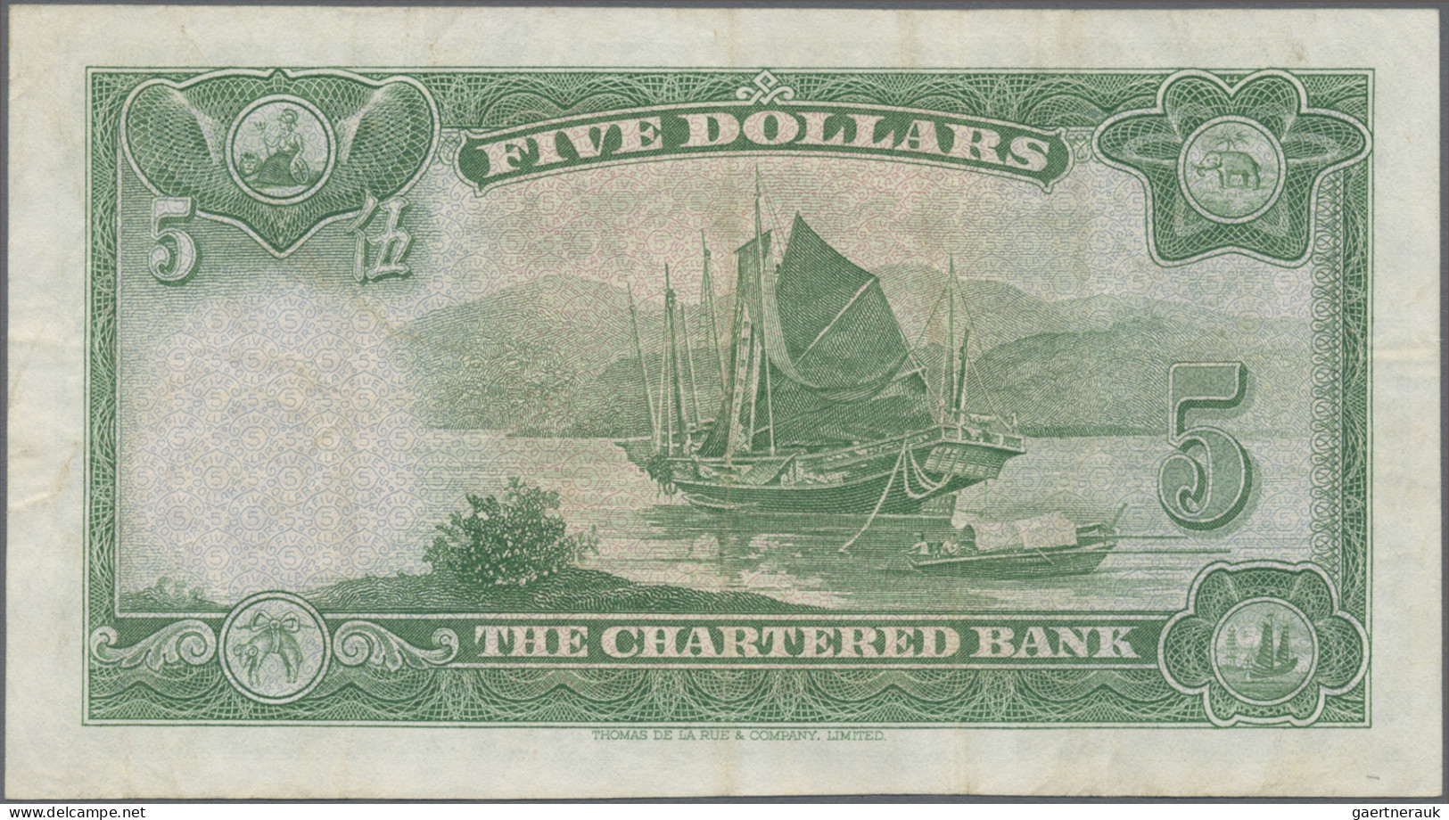 Hong Kong: The Chartered Bank Of Hong Kong, Pair With 5 Dollars ND(1962-70) (P.6 - Hong Kong