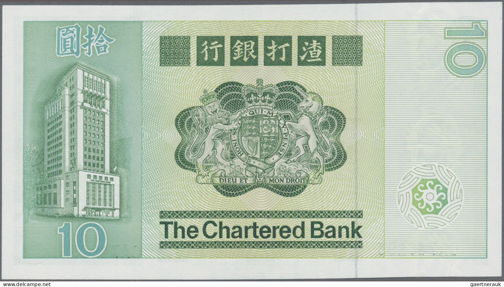 Hong Kong: The Chartered Bank Of Hong Kong, Set With 3 Banknotes, Comprising 10 - Hongkong