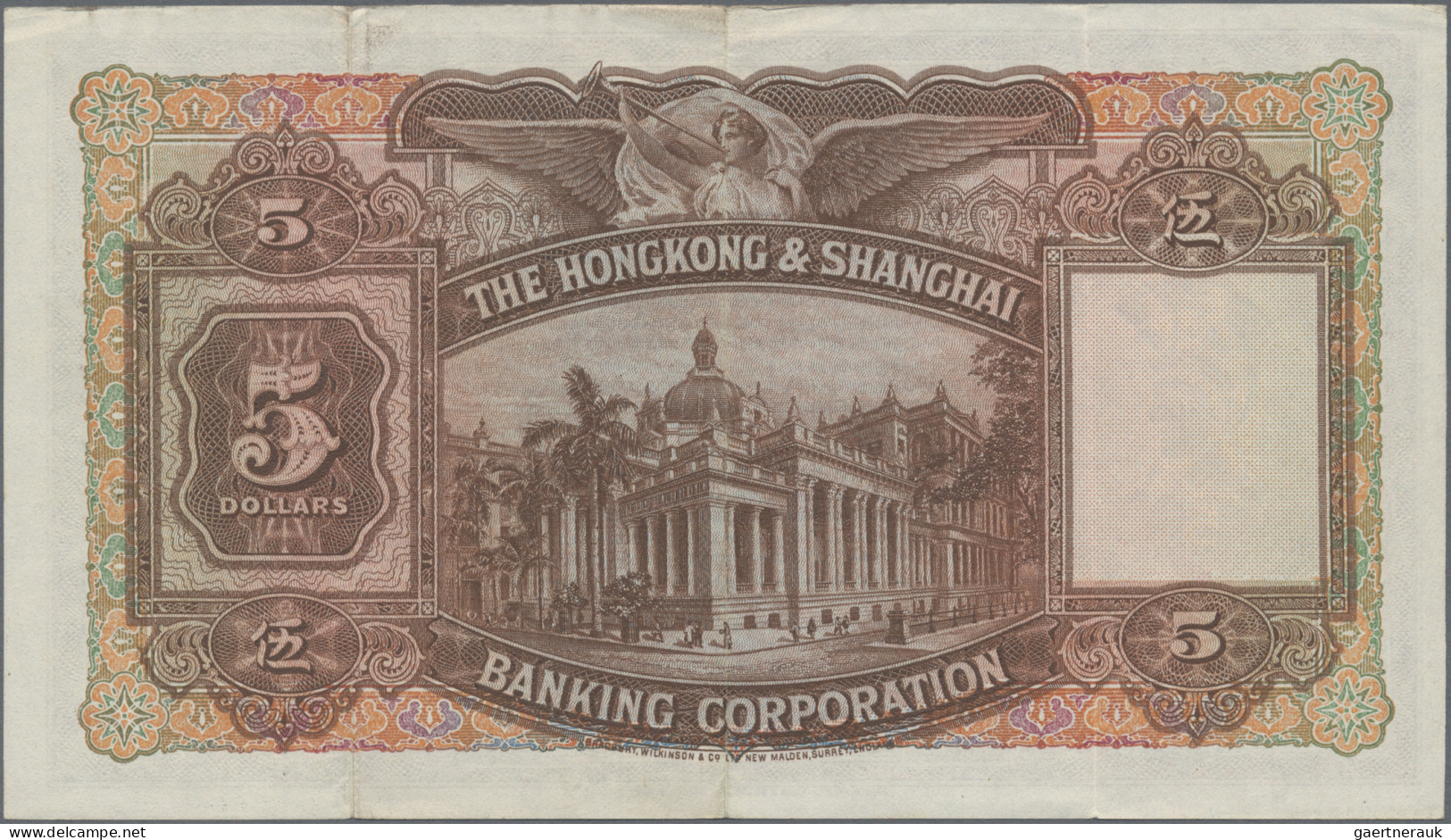 Hong Kong: The Hong Kong & Shanghai Banking Corporation, 5 Dollars 30th March 19 - Hongkong