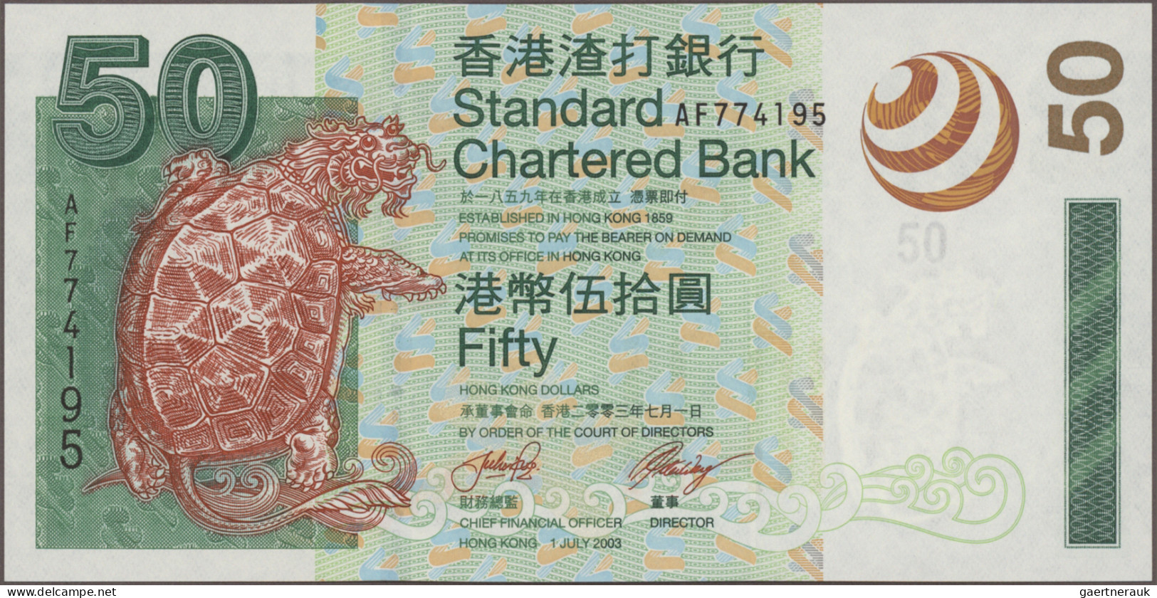 Hong Kong: The Standard Chartered Bank Of Hong Kong, Lot With 10 Banknotes, Seri - Hong Kong