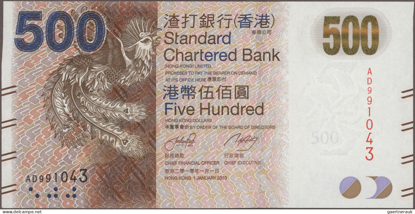 Hong Kong: The Standard Chartered Bank Of Hong Kong, Lot With 10 Banknotes, Seri - Hong Kong