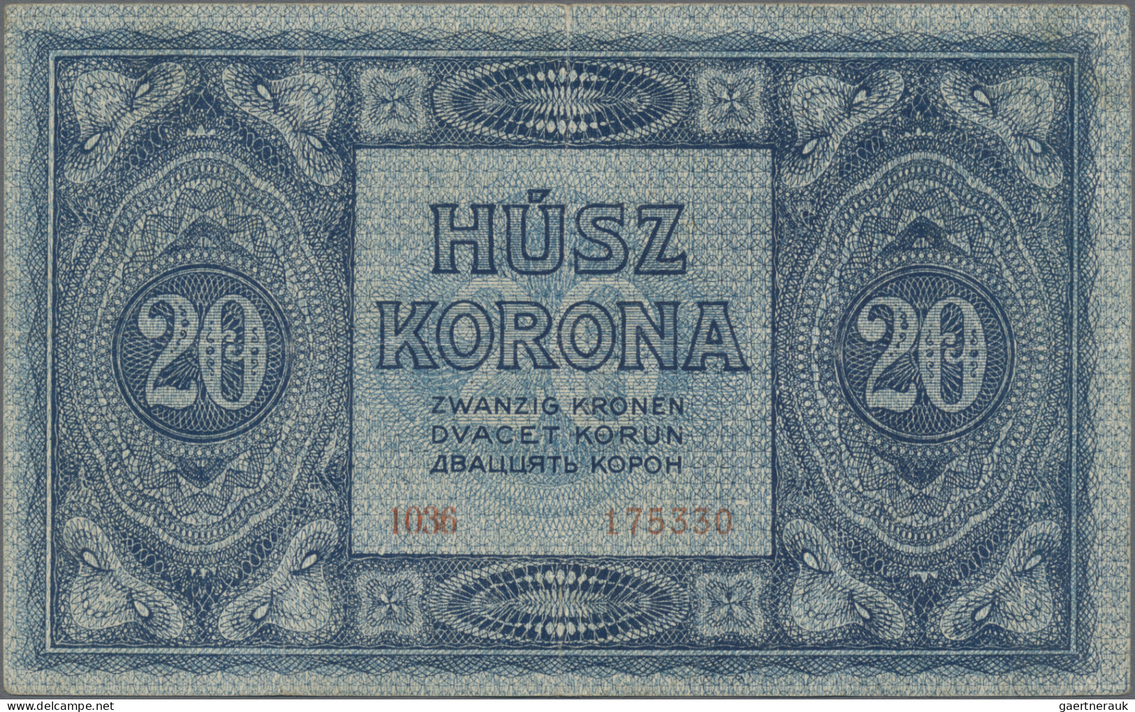 Hungary: Hungarian Post Office Savings Bank, 20 Korona 1919, P.38b, Some Small F - Hungría