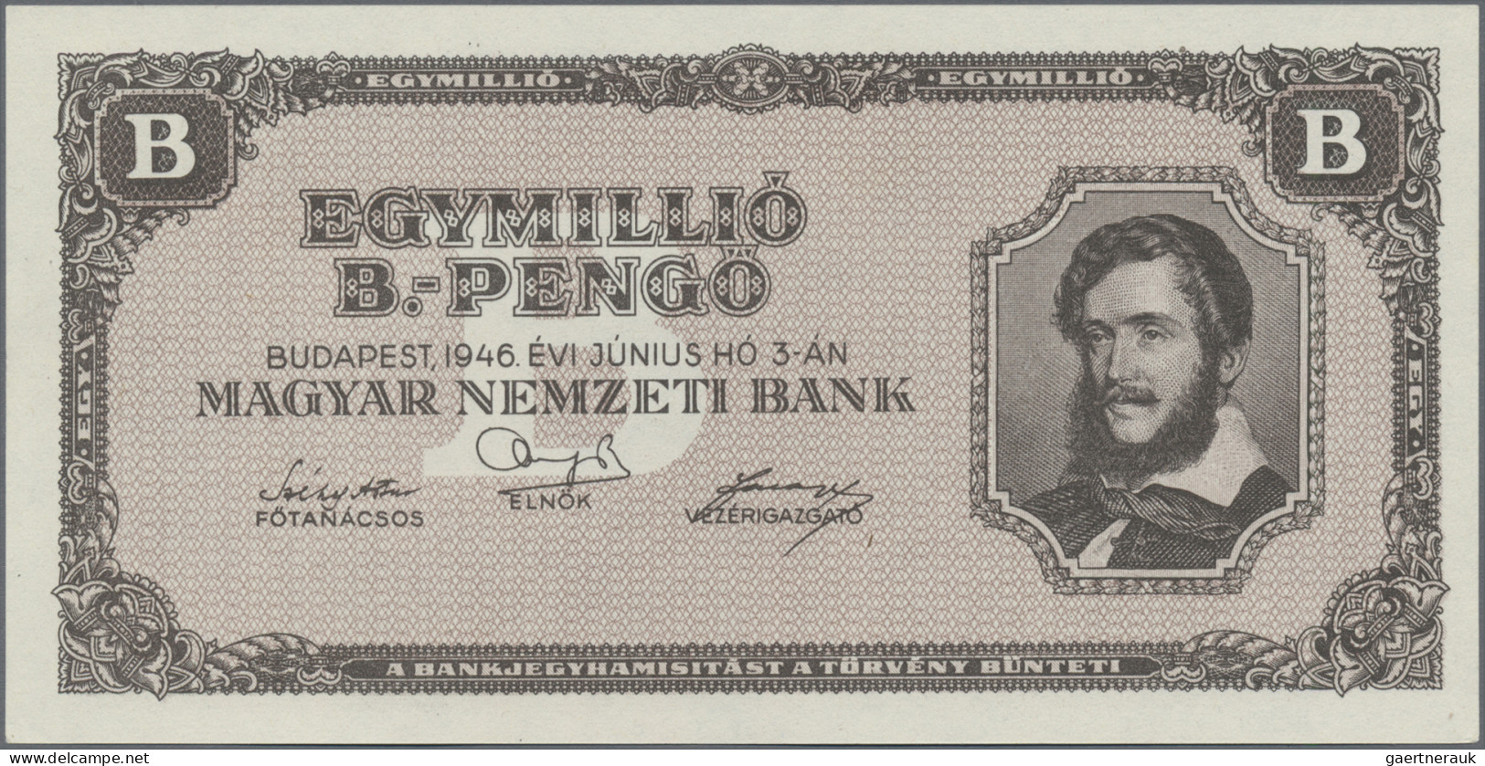 Hungary: Pair With 1 Million And 100 Million B.-Pengö 1946, P.134, 136 In UNC Co - Ungarn