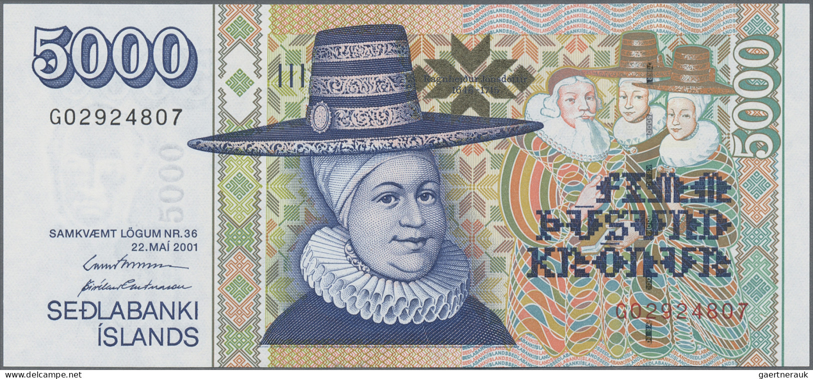 Iceland: Central Bank Of Iceland, Lot With 8 Banknotes, 1981-2005 Series With 10 - IJsland