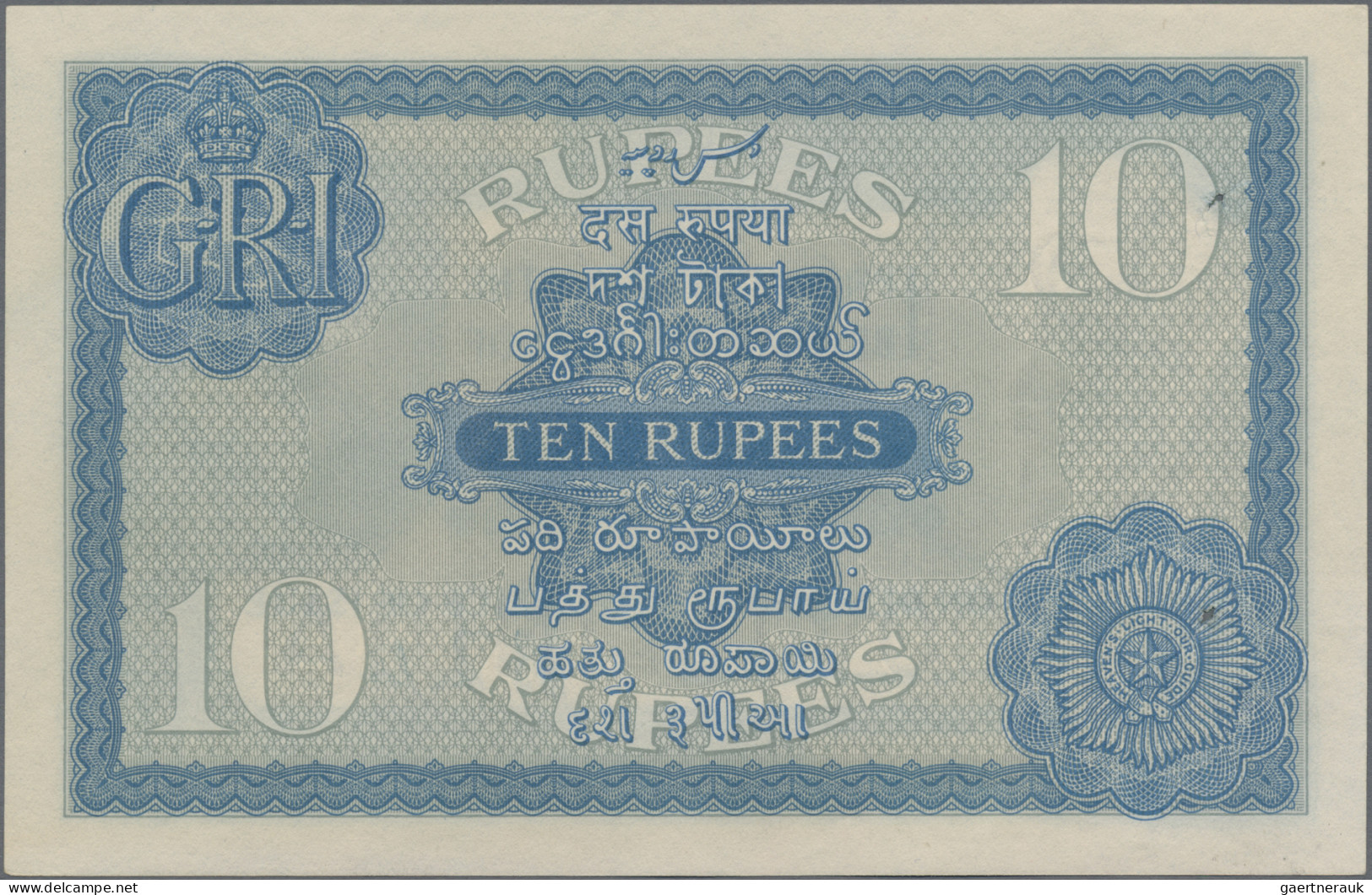 India: Government Of India, 10 Rupees ND(1917-30) With Signature Taylor, P.7b, P - India