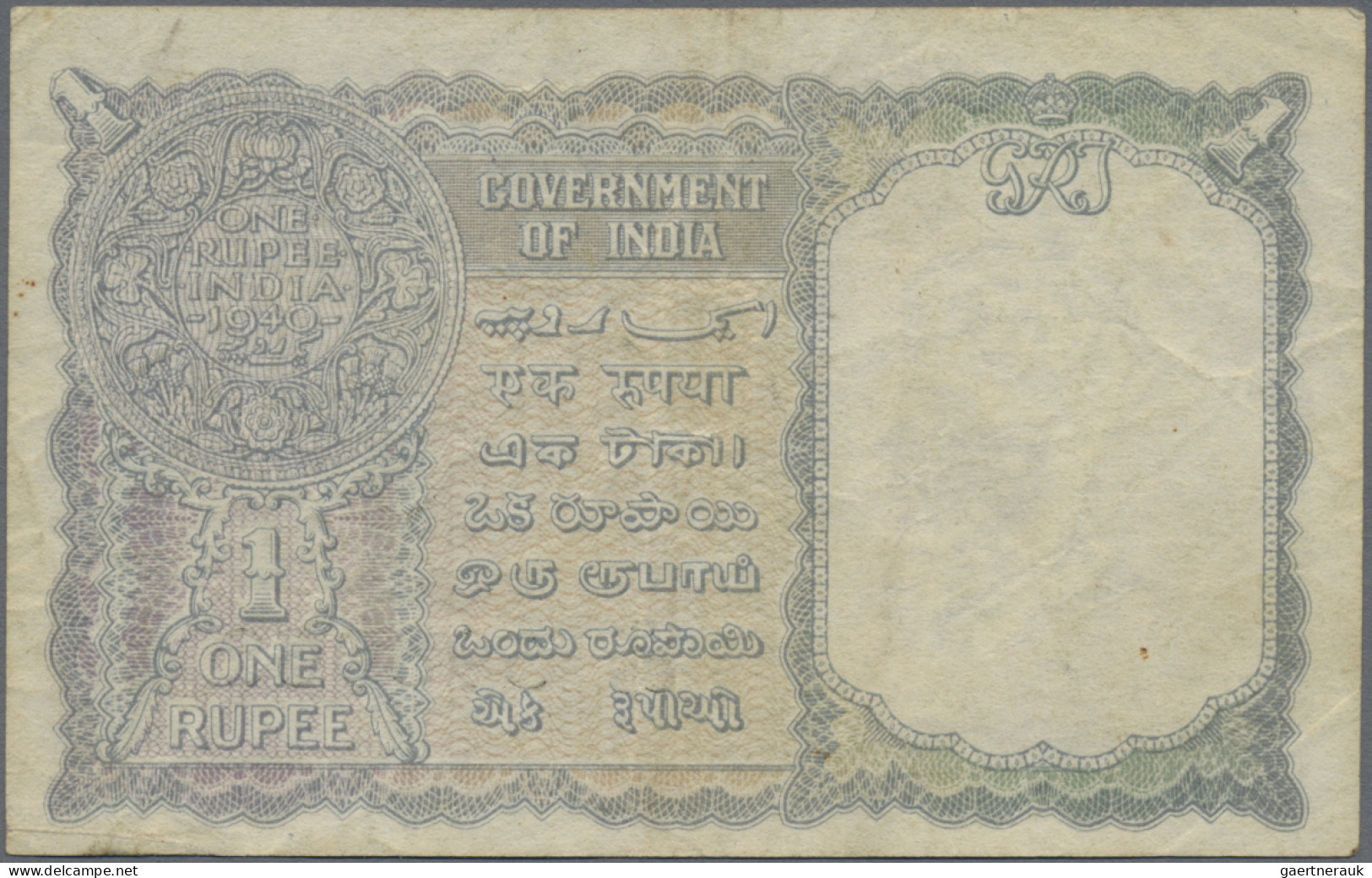 India: Government Of India, Pair With 1 Rupee 1935 Without Watermark (P.14b, F/F - Indien