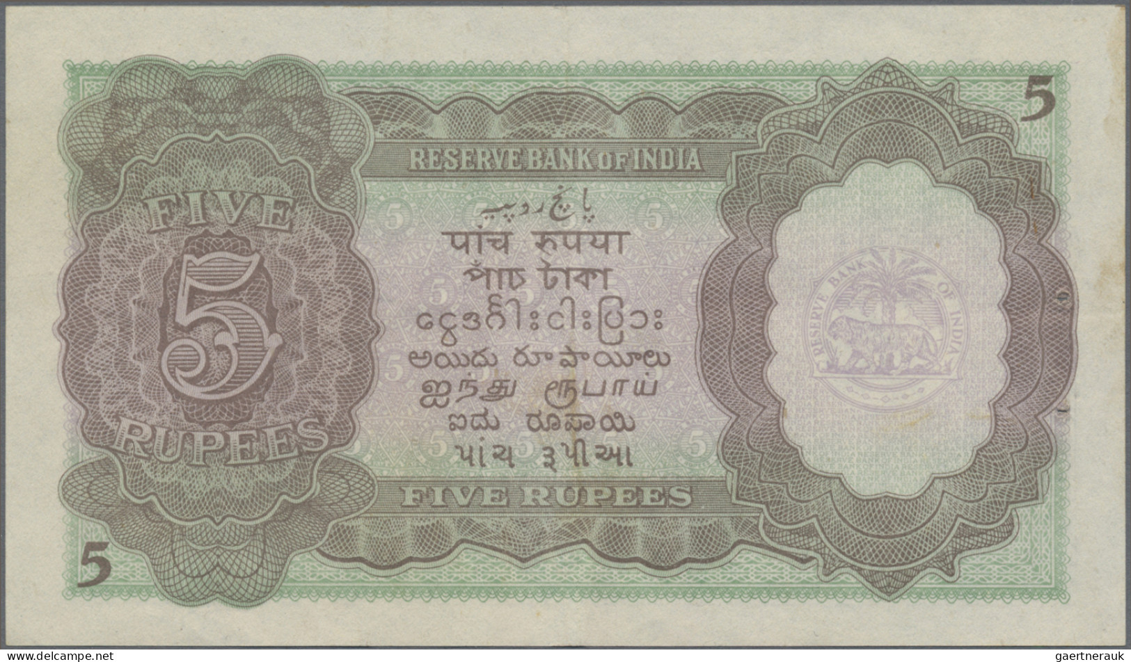 India: Reserve Bank Of India, Pair With 5 Rupees ND(1937) With Signature Taylor - Inde