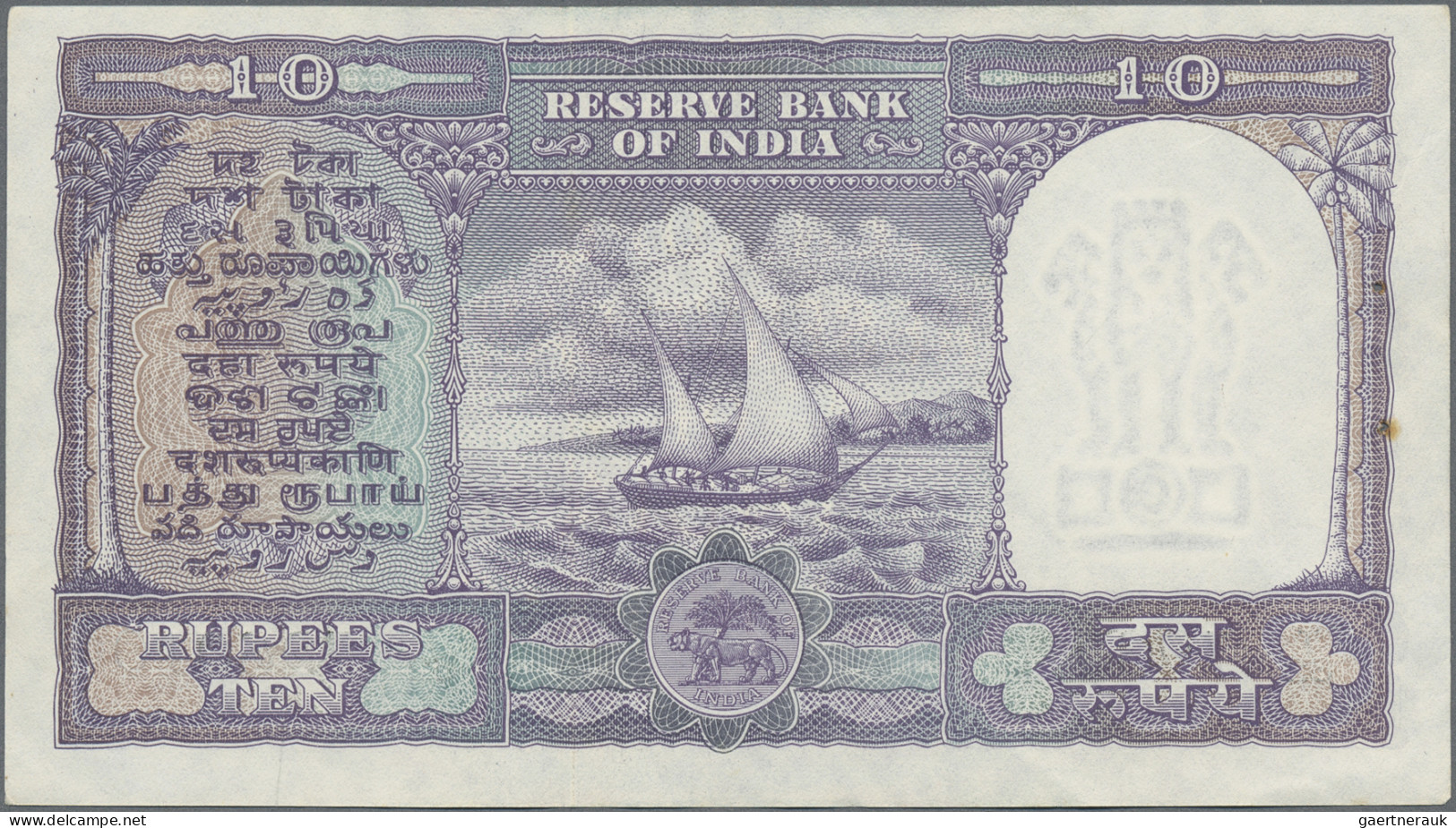 India: Reserve Bank of India, huge lot with 16 banknotes, series 1950-1990, comp