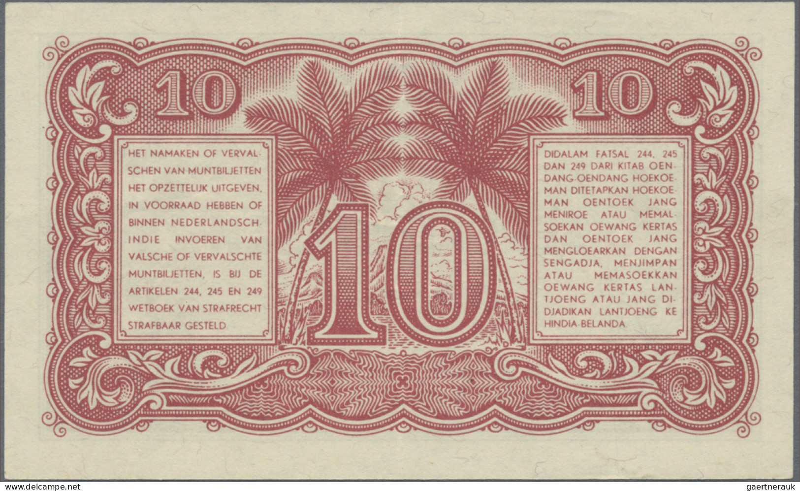 Indonesia: Republic Indonesia, Lot With 5 Banknotes, Series 1947-1949, With 10 A - Indonesia