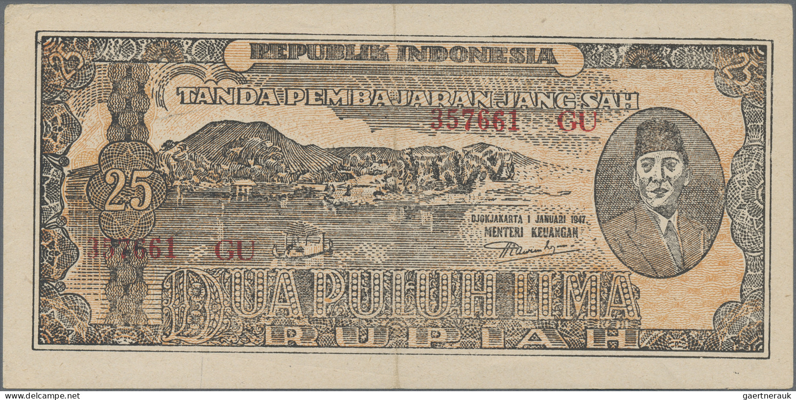 Indonesia: Republic Indonesia, Lot With 10 Banknotes, Series 1947-1947, With 1, - Indonesia