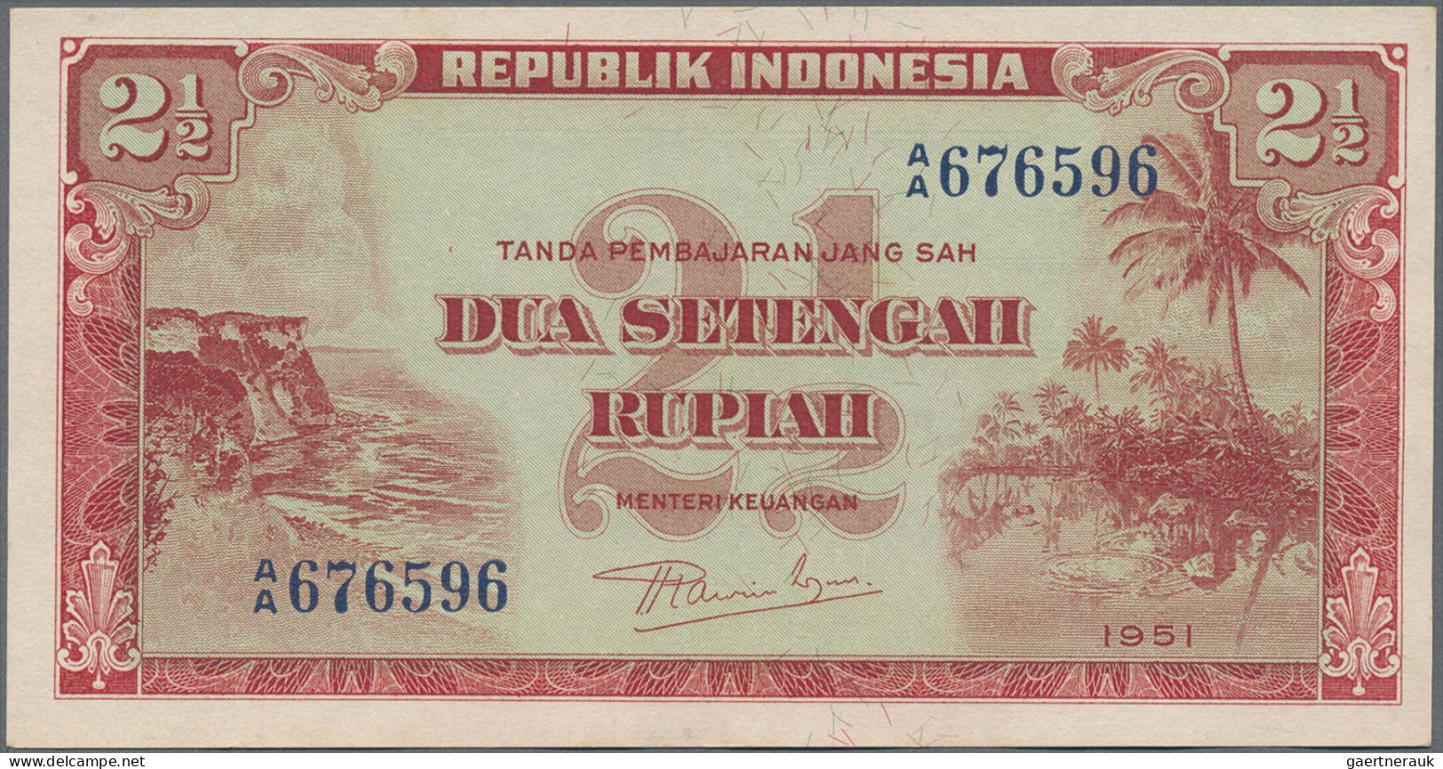 Indonesia: Republic Indonesia, Huge Lot With 17 Banknotes 1 And 2.5 Rupiah, Seri - Indonesia