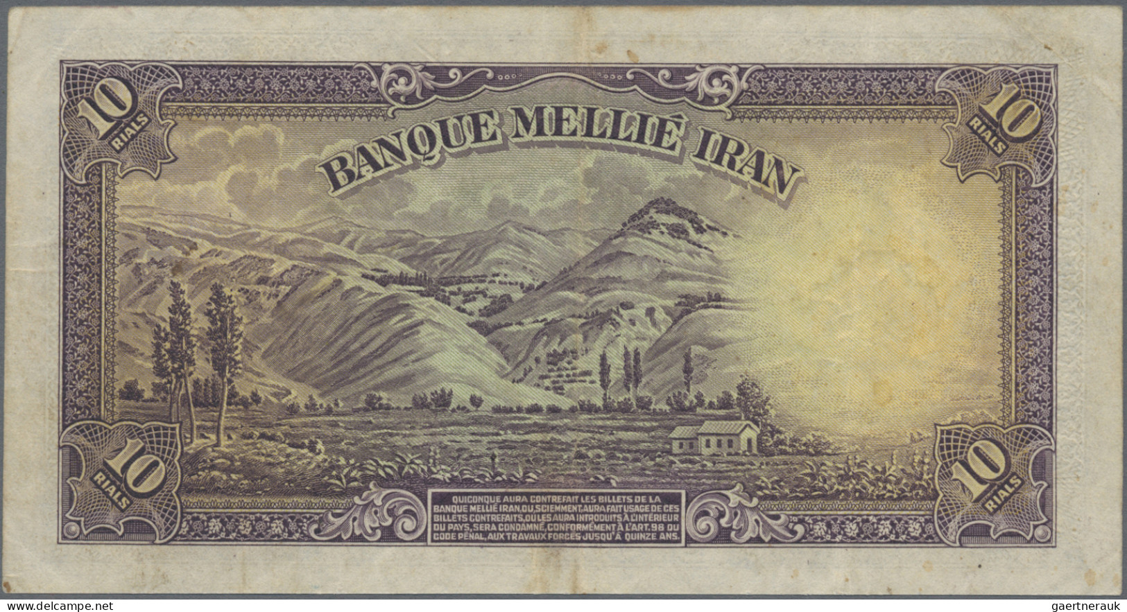 Iran: Bank Melli Iran, Set With 3x 10 Rials SH1316, 1317 (1937, 1938), P.33a (VF - Iran