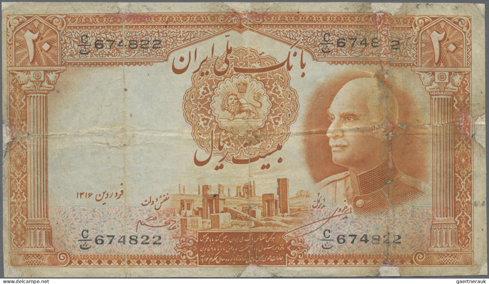 Iran: Bank Melli Iran, Pair With 20 Rials SH1316(1937) (P.34b, VG) And 20 Rials - Irán