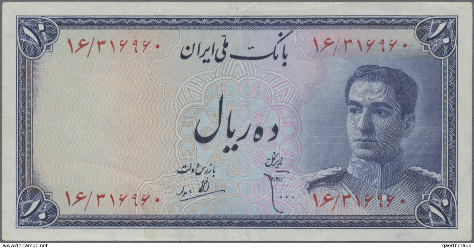 Iran: Bank Melli Iran, Lot With 7 Banknotes, Series ND(1948-51), With 10 Rials ( - Irán