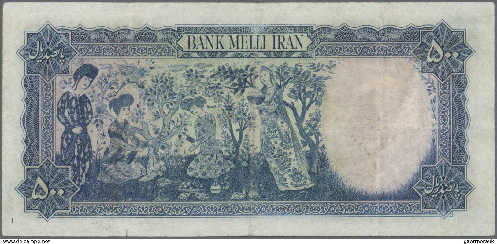 Iran: Bank Melli Iran, lot with 7 banknotes, series ND(1948-51), with 10 Rials (