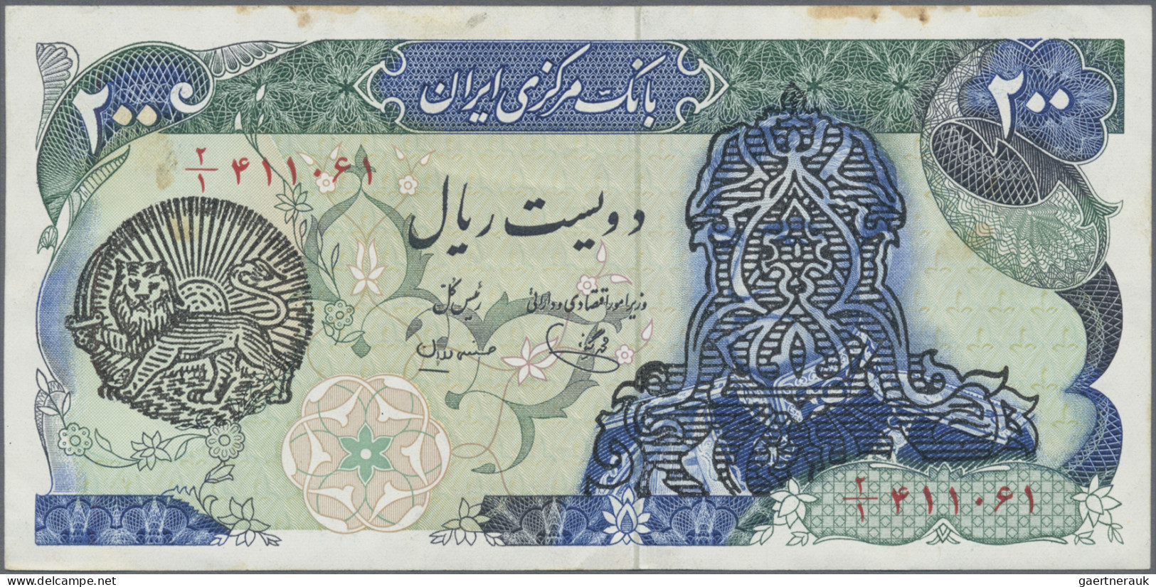 Iran: Bank Markazi Iran, Lot With 5 Banknotes Overprint Series ND(1979), With 50 - Irán